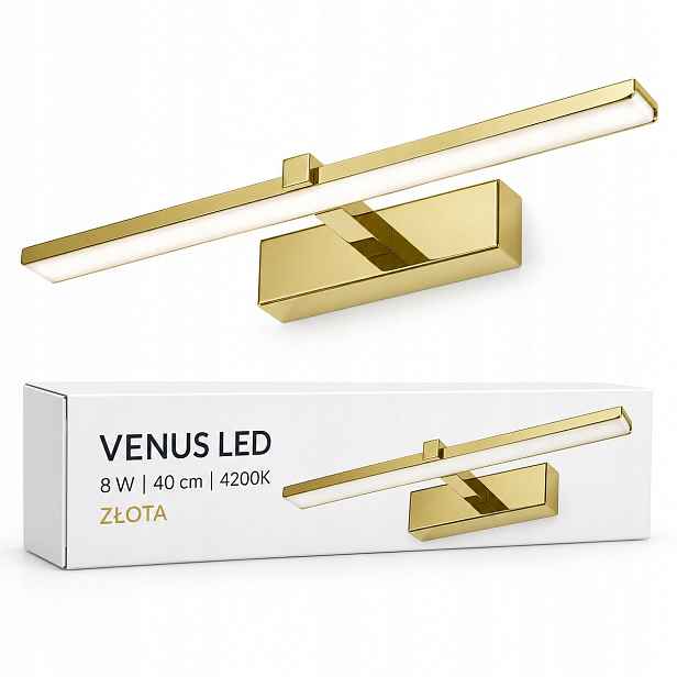 Lampa do šatny Venus 8W 40 cm zlatá Led 4200K IP44 580lm na zeď
