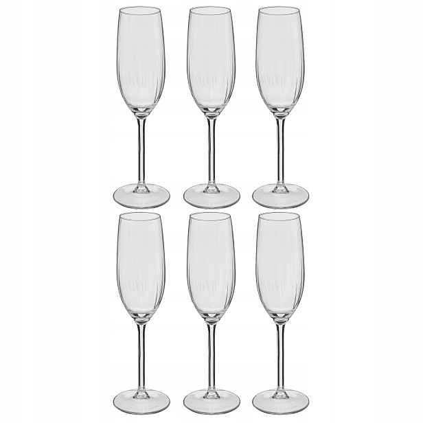 Skleničky Na Šampaňské Skleněné Sada 6 Kusů 210 ML 23 x 6,5 CM