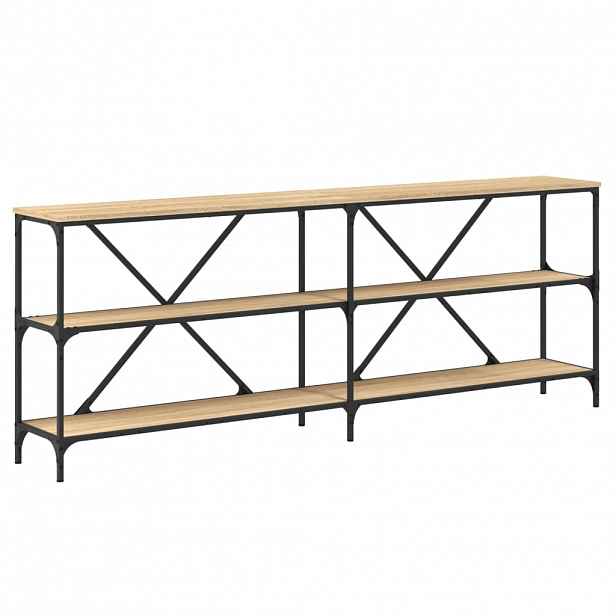 vidaXL Konzolový stolek dub sonoma 200 x 30 x 75 cm kompozit a železo