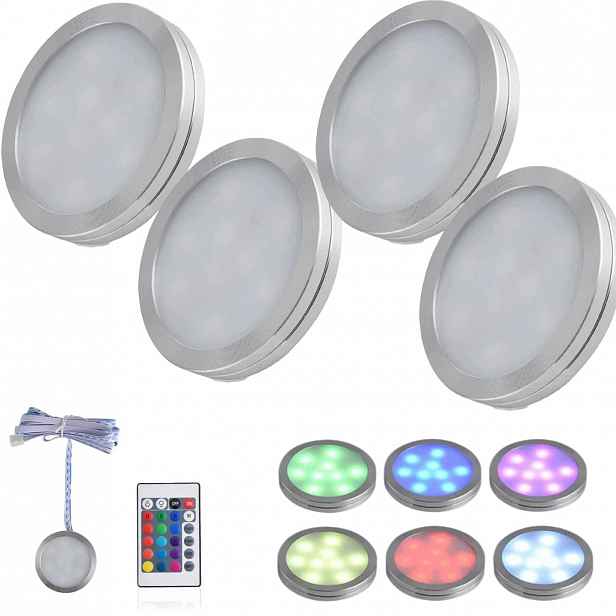 4x Rgb Led lampička 1x dálkový ovladač Osvětlení skříněk