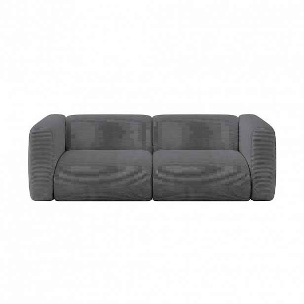 ALTDECOR MODULÁRNÍ pohovka MIRA-S1, 2místná, 228 × 89 × 70 cm, tmavě šedá, manšestr