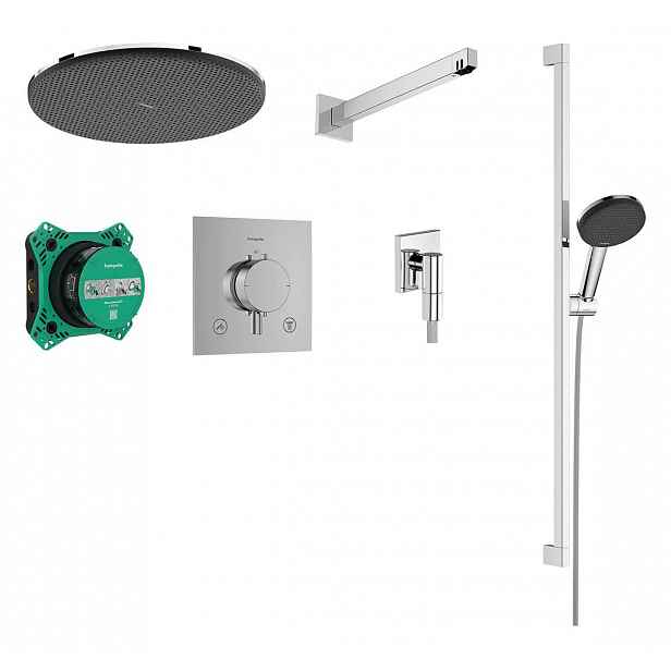 Hansgrohe Raindance Alive S - Sprchový set s termostatem pod omítku, s tělesem, průměr 30 cm, 3 proudy, chrom 24622000