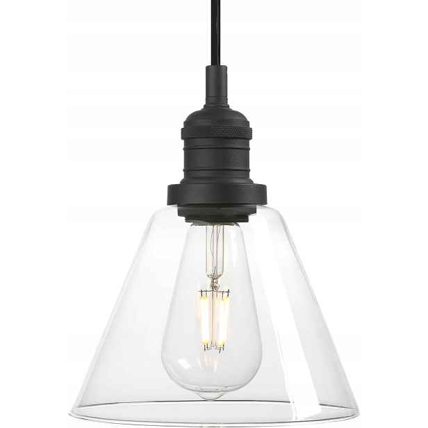 Phansthy závěsná lampa vintage černá sklo E27 1 světelný bod