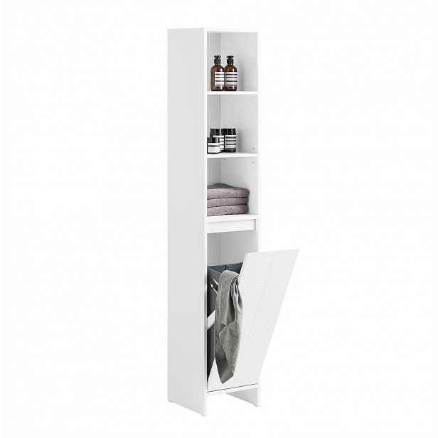 SoBuy VYSOKÁ KOUPELNOVÁ SKŘÍŇKA s jednými dveřmi Bílá 30x30x170cm Minimalistický