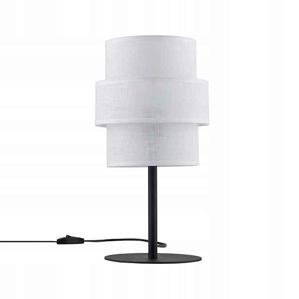Stolní lampa Calisto Černá Bílá Abažur 1xE27 38 Cm Stolní lampa Obývací pokoj