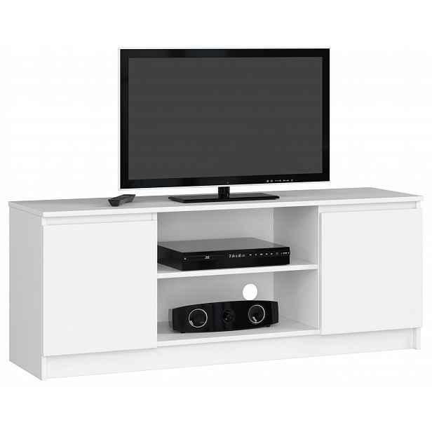 Tv stolek 2D1P 140 Cm bílá komoda Akd