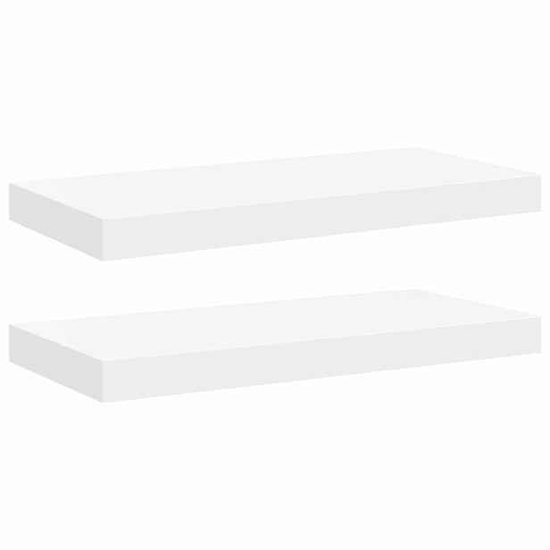 vidaXL Plovoucí nástěnné police 2 ks bílé 50 x 23,5 x 3,8 cm MDF