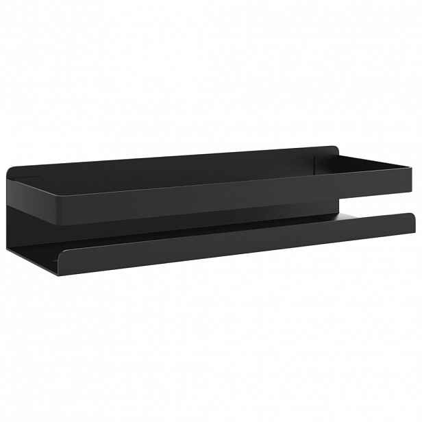 vidaXL Police do sprchy matně černá 30x10x6 cm kartáčovaná ocel 304