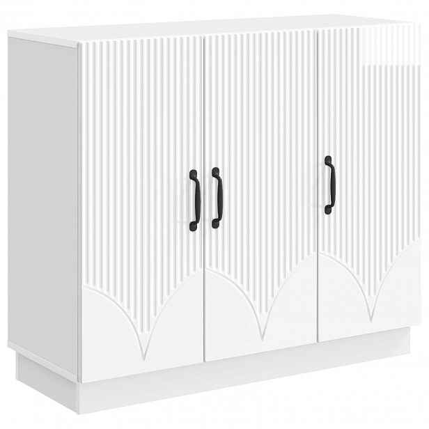 vidaXL Servírovací skříň Bílá s vysokým leskem 89 x 34,5 x 77 cm