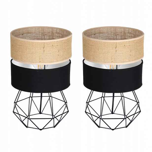 Noční Lampa Stolní Jutová Sada 2 Ks Sada