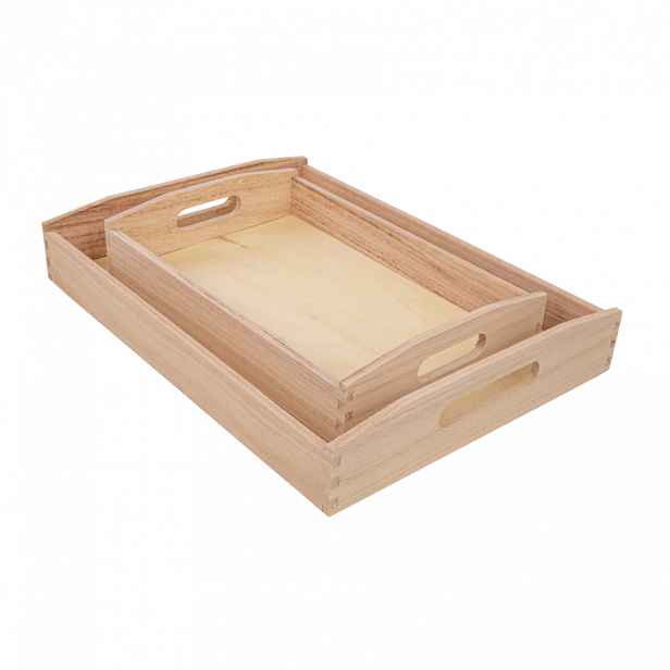 Sada 2 dřevěných podnosů TIMBER TRAYS