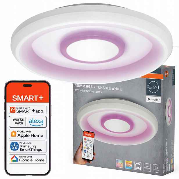 Stropní Svítidlo Led nástěnné svítidlo 32W 1950lm Cct Bílá Smart WiFi Matter Osram