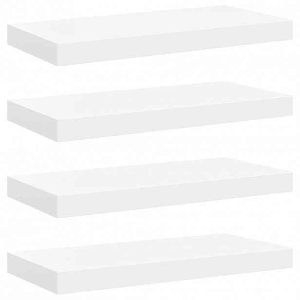 vidaXL Plovoucí nástěnné police 4 ks bílé 50 x 23,5 x 3,8 cm MDF