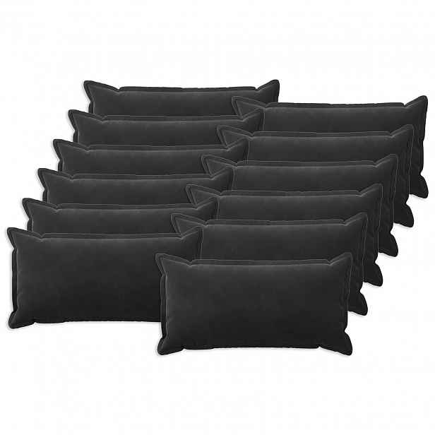 vidaXL Povlak na polštář 12 pcs HOUTEN Černá 40 x 80 cm Samet