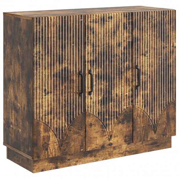 vidaXL Servírovací skříň Kouřový dub 89 x 34,5 x 77 cm