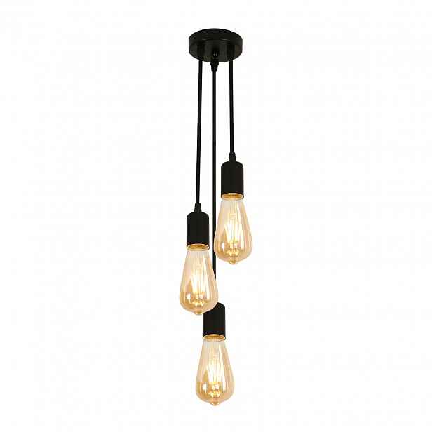 Závěsné svítidlo 3-bodové lustr E27 černý 55 cm loft Comely