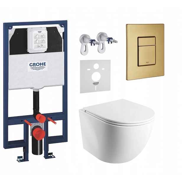 7v1 Wc Set, Stelaz Grohe Slim Wc Mísa Rim Silent Omnires Tlačítko