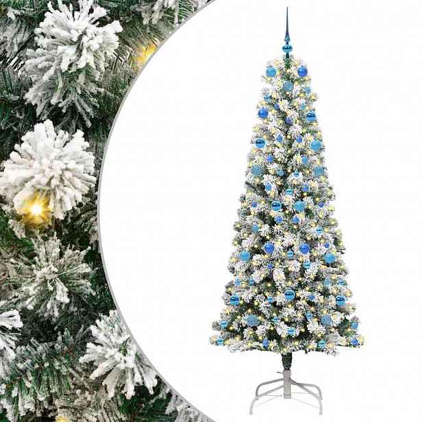 vidaXL Umělý Skládací Vánoční Strom 300 LED Zelená a bílá 210 cm