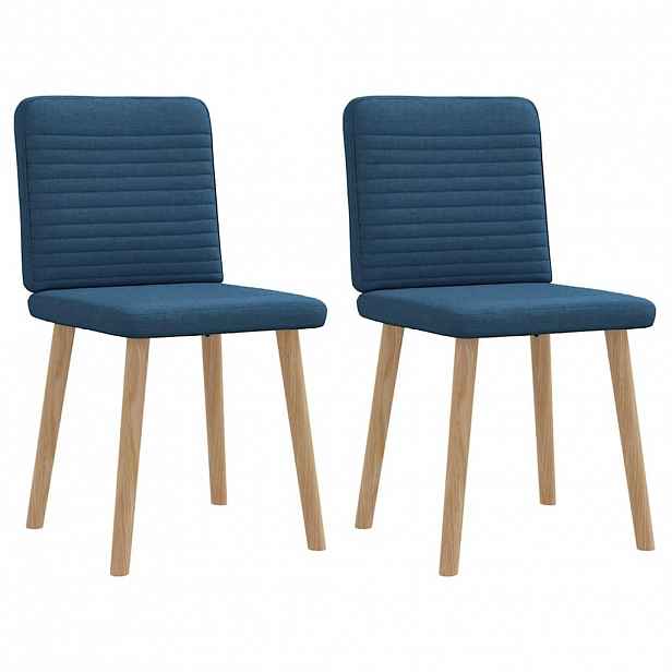vidaXL Jídelní židle 2 ks modré textil