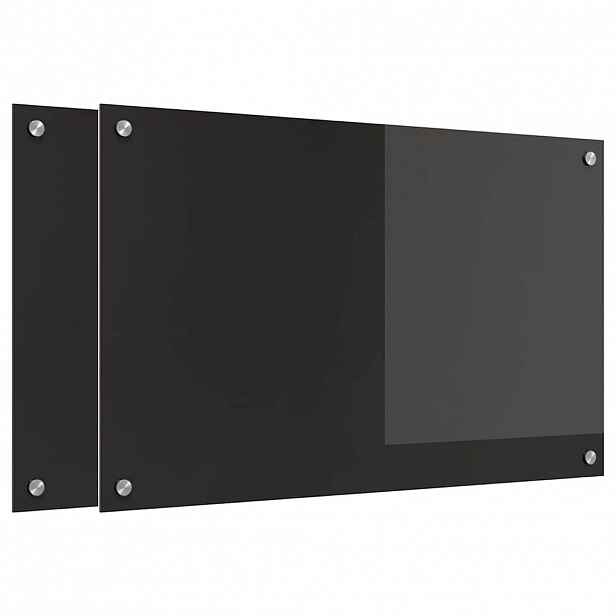 vidaXL Kuchyňský obklad 2 ks Černá 80 x 50 cm tvrzené sklo