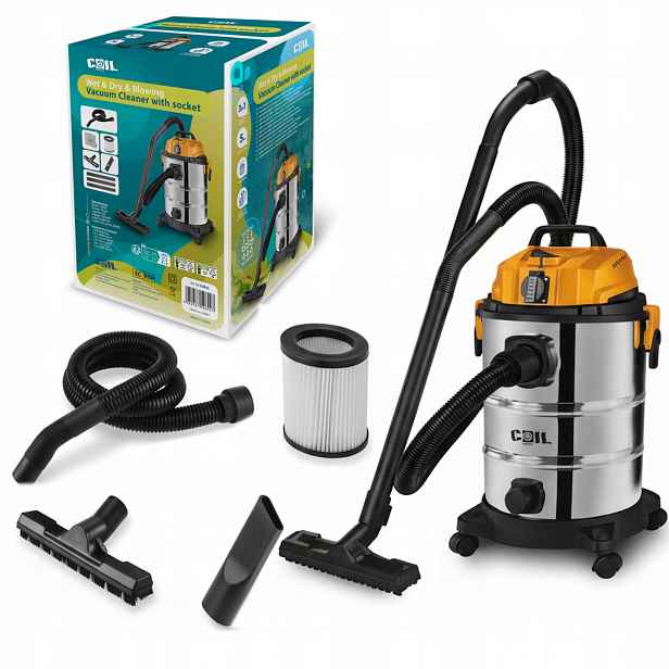 Vysavač Výkonný 3300 W Na Mokrý Sádrový Prach 25 L, Sada Coil