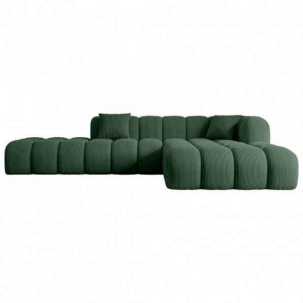 ALTDECOR ROHOVÁ SEDACÍ SOUPRAVA s otomanem vpravo OLEA-L2 – 289 × 176 × 71 cm, zelená