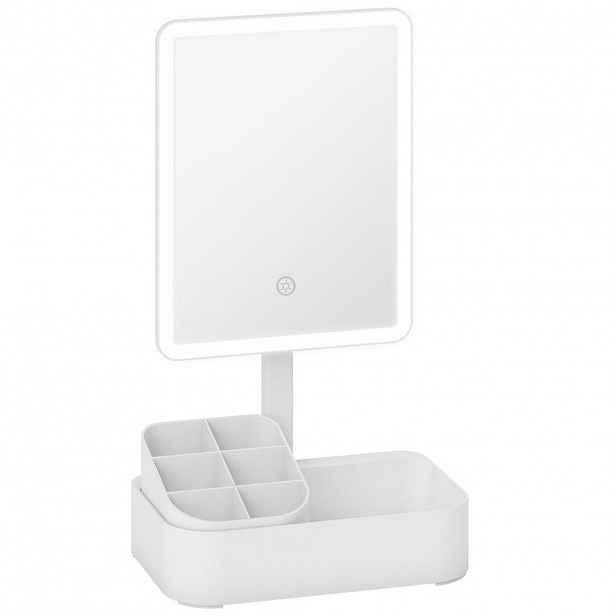 HOMCOM LED kosmetické zrcadlo plast sklo bílé