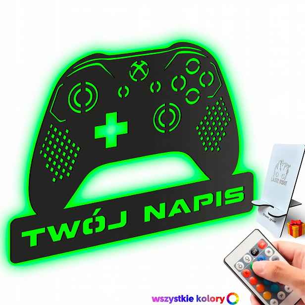 Dřevěný 3D obraz Xbox s vaším nápisem Nástěnná Dekorace Noční Lampa Led
