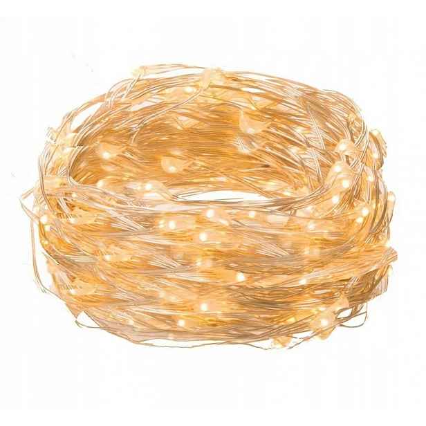 Lampky Drátky 10 m Mikro Na Baterie bílé teplé x20