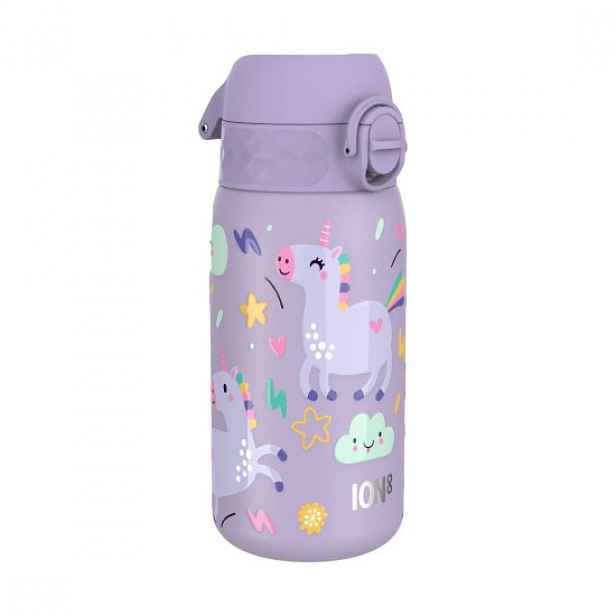 Dětská láhev na vodu, nerezová ocel, 400 ml, Periwinkle, Unicorns - Io