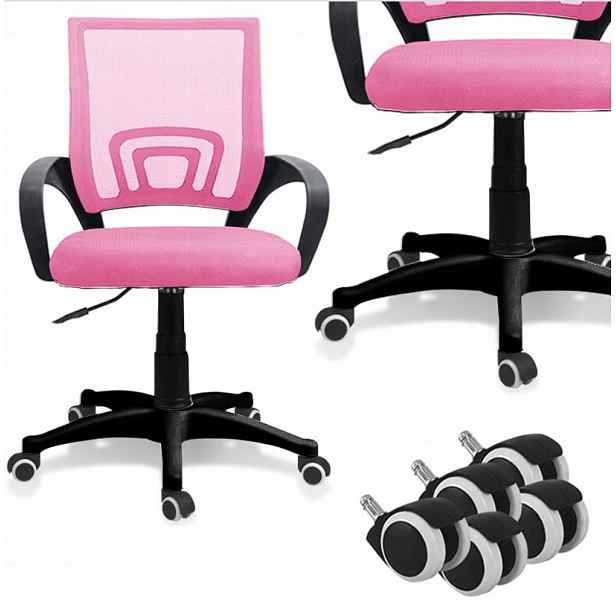 Ergonomické Dětské Otočné Křeslo Kancelářská Židle Lily Růžovo-černá