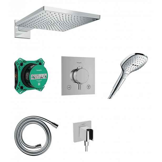 Hansgrohe Raindance E - Sprchový set s termostatem pod omítku, s tělesem, 30x30 cm, 3 proudy, chrom 24623000