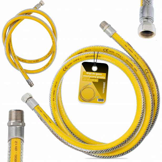 Plynový propanbutanový kabel pružný 1/2 2 m Wz Ch