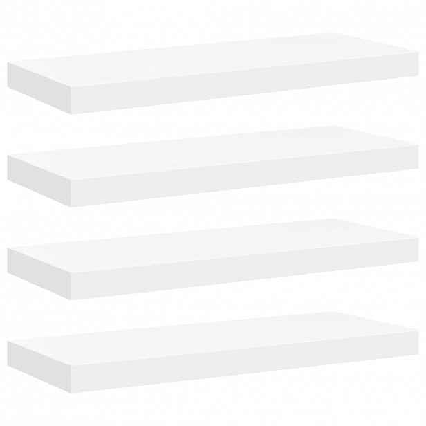 vidaXL Plovoucí nástěnné police 4 ks bílé 60 x 23,5 x 3,8 cm MDF
