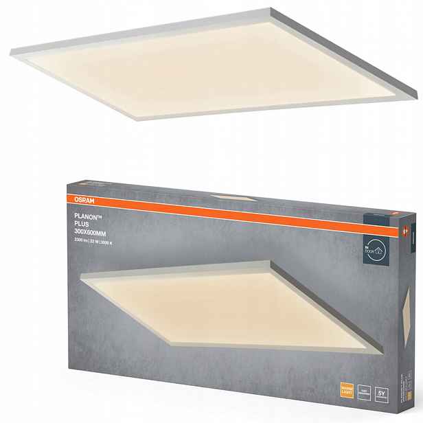 Led panel Svítidlo 22W 1600lm 3000K Obdélníkový Bílý 60x30 cm Planon Osram