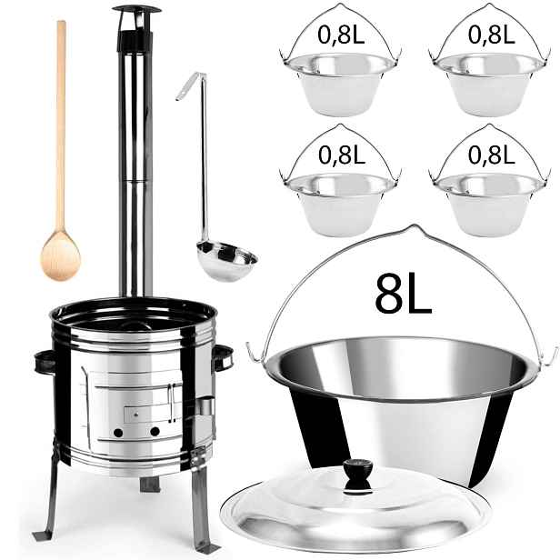 Perfect Home Set-3.1 Kotlíková souprava 8 L se servírovacími kotlíky 0,8 L, 9 ks