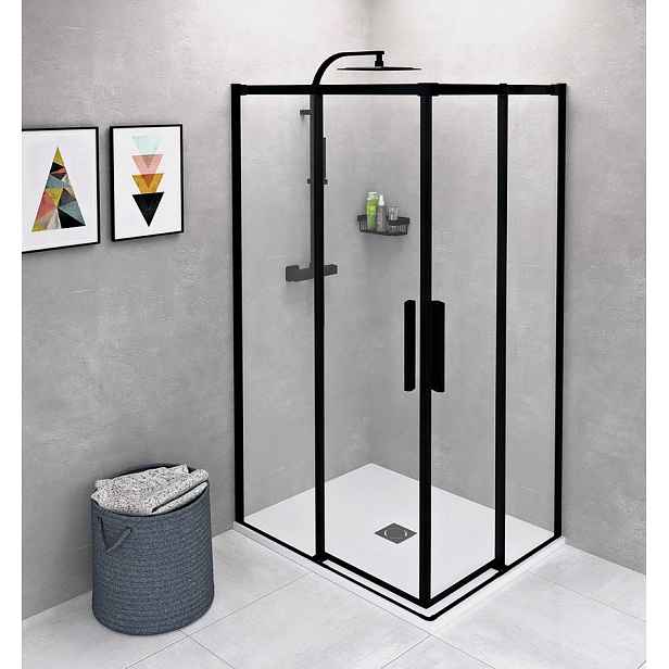 Polysan ALTIS BLACK obdélníkový sprchový kout 1000x900 mm, L/P varianta, rohový vstup, čiré sklo