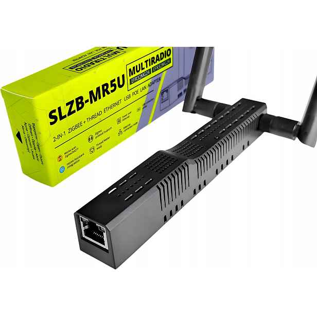Adaptér SLZB-MR5U ZigBee Thread EFR32MG24 PoE Usb WiFi ESP32 Eth Mqtt Zha