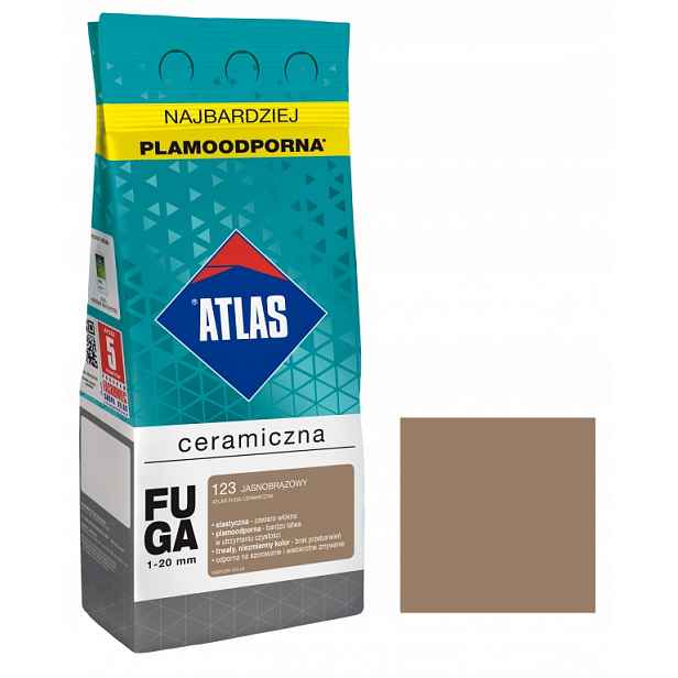 Keramická Spárovací Hmota 1-20 MM 123 Světle Hnědá Atlas 5 Kg