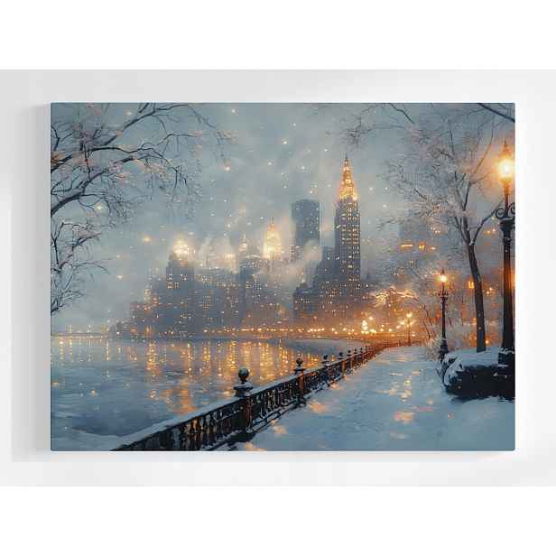 Plakát New York Zima Manhattan Noc Sníh Usa Nyc 100x75
