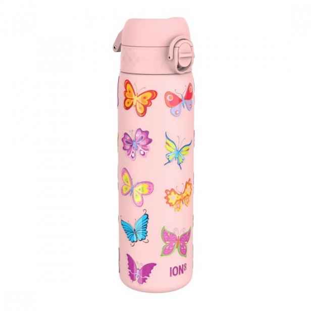 "Slim" dětská láhev na vodu, nerezová ocel, 600 ml, Butterflies - Ion8