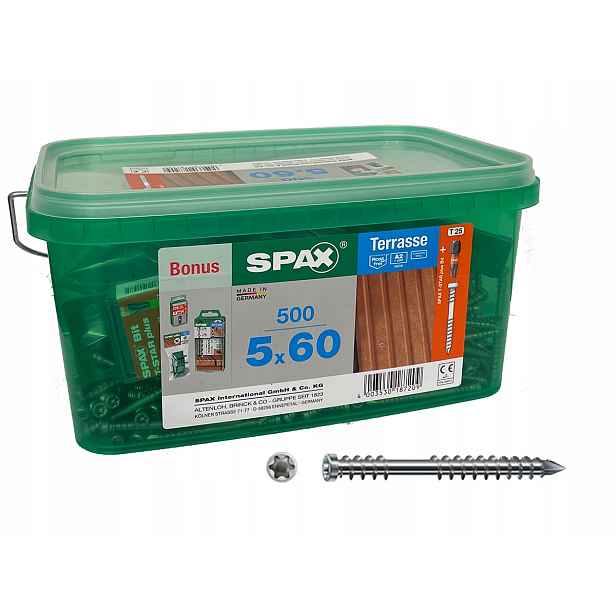 Šrouby do terasových prken Spax-d Hkb L 5 x 60 mm 500 ks
