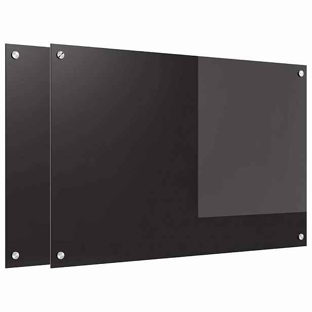vidaXL Kuchyňský obklad 2 ks Černá 90 x 60 cm tvrzené sklo
