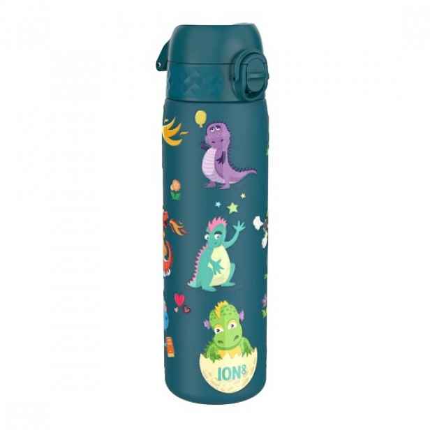 "Slim" dětská láhev na vodu, nerezová ocel, 600 ml, Dragons - Ion8