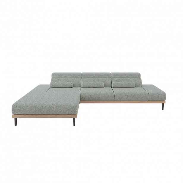 ALTDECOR ELEKTRICKÁ rohová pohovka MONA, levá, 316x205x85 cm, zelená, velur