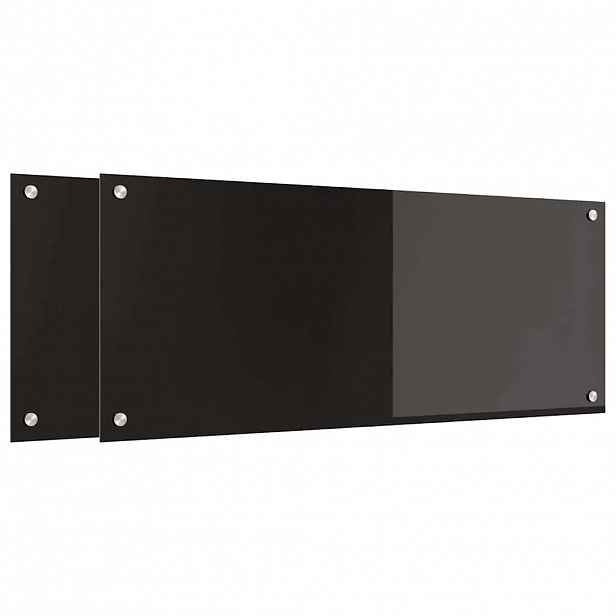 vidaXL Kuchyňský obklad 2 ks Černá 100 x 40 cm tvrzené sklo