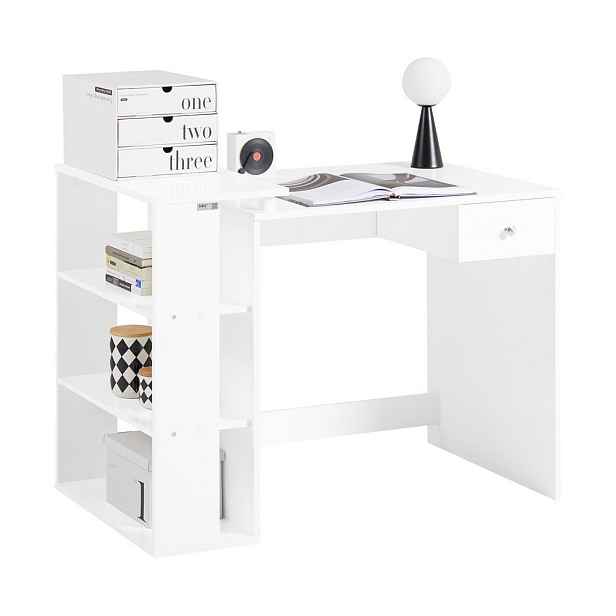 SoBuy POČÍTAČOVÝ STŮL s 1 zásuvkou Bílá 101x60x76cm Minimalistický
