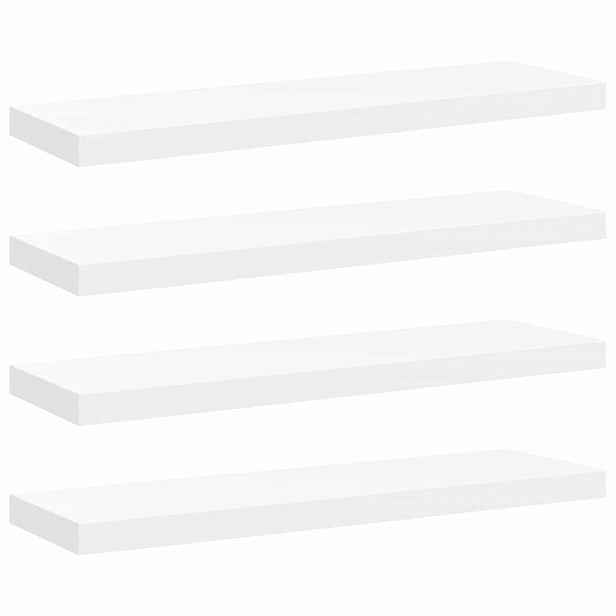 vidaXL Plovoucí nástěnné police 4 ks bílé 80 x 23,5 x 3,8 cm MDF