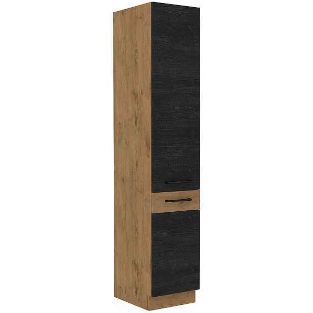 Vysoká potravinová skříňka Vigo 40 DK-210 2F Barva korpusu: Dub Lancelot, Barva dvířek: Dark wood