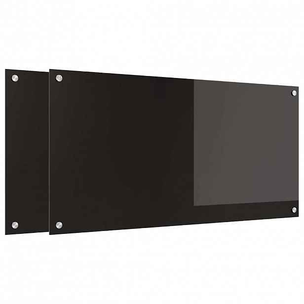 vidaXL Kuchyňský obklad 2 ks Černá 100 x 50 cm tvrzené sklo